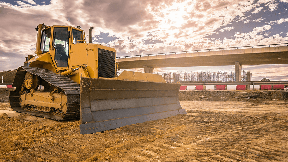 Bulldozer on a construction site